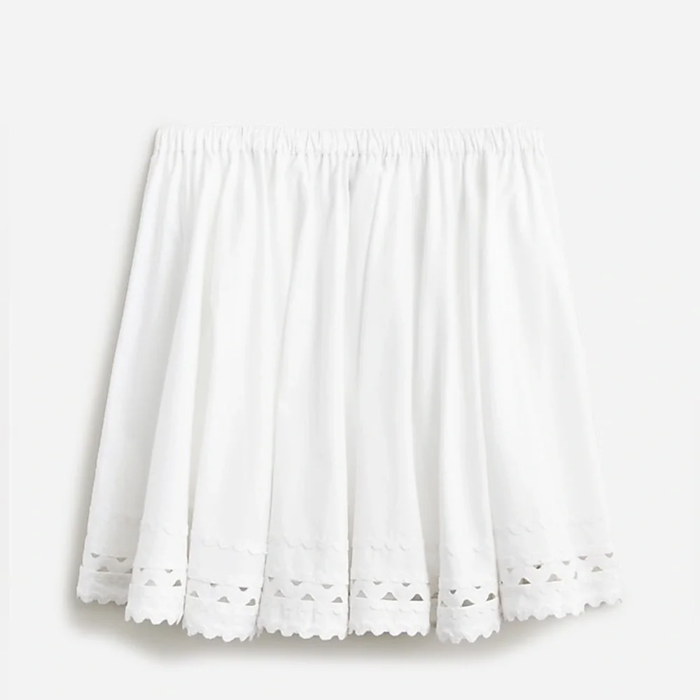 J Crew Mini skirt with rickrack trim in cotton poplin CA724